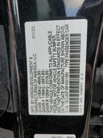 19UUB5F48PA001583 - 2023 ACURA TLX TECHNOLOGY أسود صورة 13