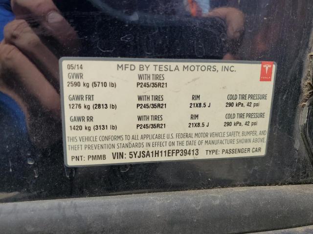 5YJSA1H11EFP39413 - 2014 TESLA MODEL S Blau Foto 12