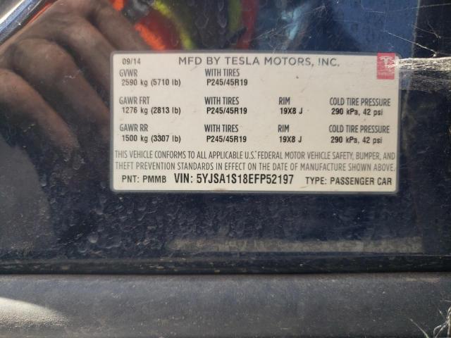 5YJSA1S18EFP52197 - 2014 TESLA MODEL S Սպիտակ լուսանկար 13