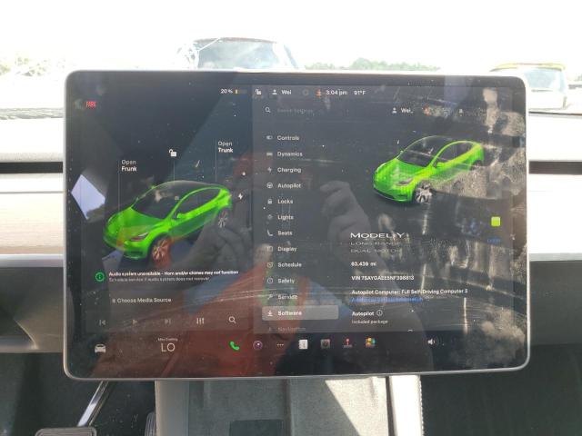 7SAYGAEE5NF398813 - 2022 TESLA MODEL Y WHITE photo 9