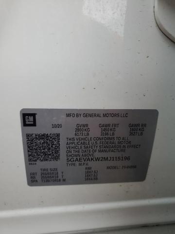 5GAEVAKW2MJ115196 - 2021 BUICK ENCLAVE ESSENCE თეთრი ფოტო 13