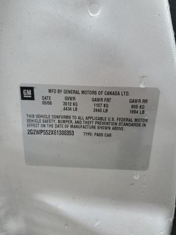 2G2WP552X61300353 - 2006 PONTIAC GRAND PRIX 银色 照片 12