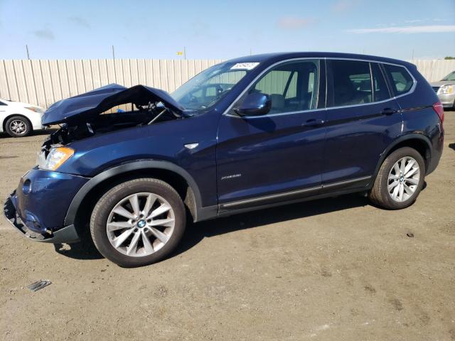 5UXWX9C56E0D30137 - 2014 BMW X3 XDRIVE28I BLUE photo 1