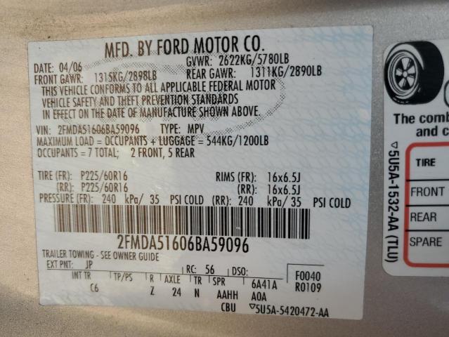 2FMDA51606BA59096 - 2006 FORD FREESTAR SE SILVER photo 13