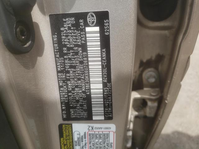 4T1BE30K66U706819 - 2006 TOYOTA CAMRY LE TAN photo 12