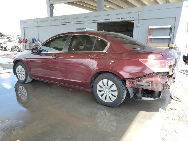 1HGCP2F30BA050188 - 2011 HONDA ACCORD LX BURGUNDY photo 2