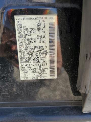 5N1AR18U96C621313 - 2006 NISSAN PATHFINDER LE BLACK photo 13