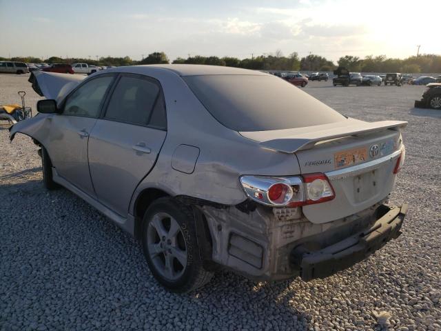 2T1BU4EE2BC748282 - 2011 TOYOTA COROLLA BASE SILVER photo 3