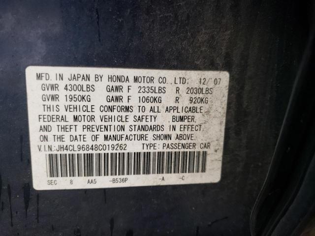 JH4CL96848C019262 - 2008 ACURA TSX BLUE photo 12