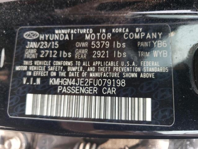 KMHGN4JE2FU079198 - 2015 HYUNDAI GENESIS 3.8L BLACK photo 12