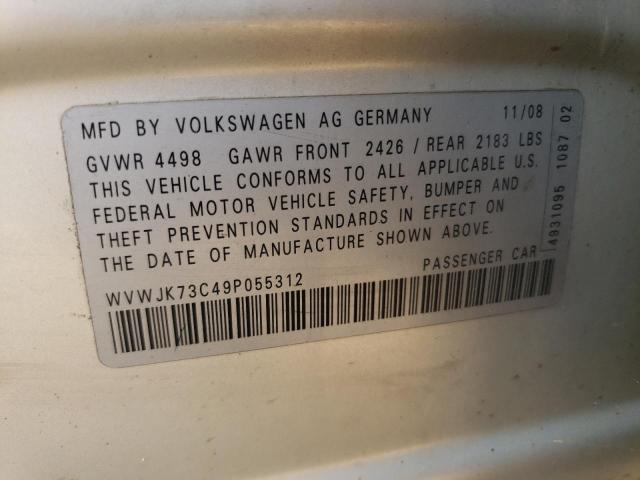 WVWJK73C49P055312 - 2009 VOLKSWAGEN PASSAT TURBO SILVER photo 12