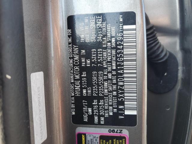 5XYZWDLA1JG534296 - 2018 HYUNDAI SANTA FE S GRAY photo 13