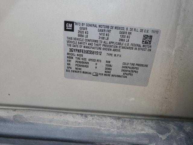 3GYFNFE39ES581512 - 2014 CADILLAC SRX PERFORMANCE COLLECTION Золотой фото 12