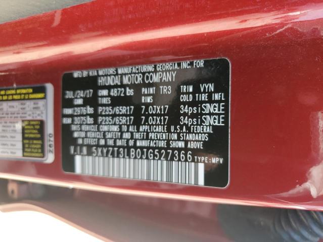 5XYZT3LB0JG527366 - 2018 HYUNDAI SANTA FE S BURGUNDY photo 14