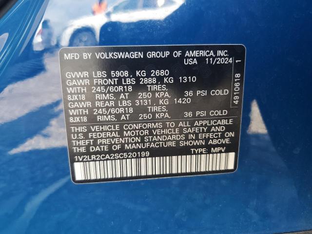 1V2LR2CA2SC520199 - 2025 VOLKSWAGEN ATLAS SE Blau Foto 13