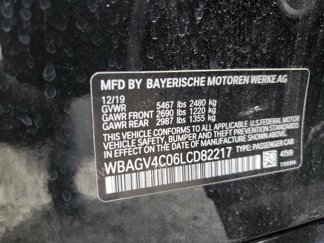 WBAGV4C06LCD82217 - 2020 BMW 840XI BLACK photo 13