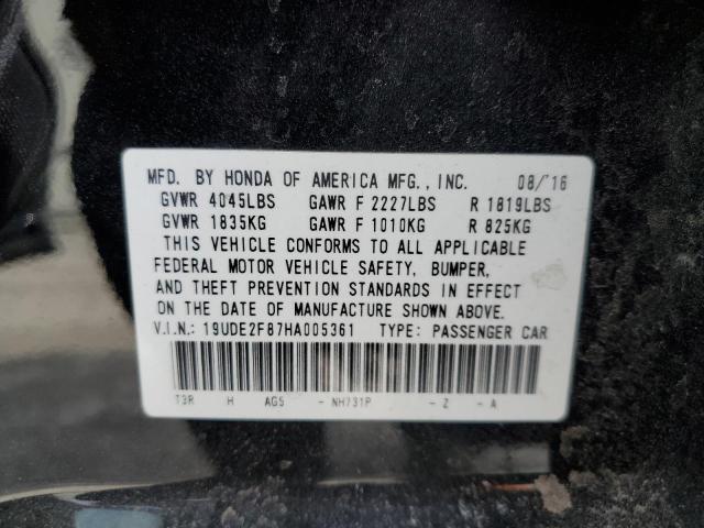 19UDE2F87HA005361 - 2017 ACURA ILX PREMIUM TECH BLACK photo 10