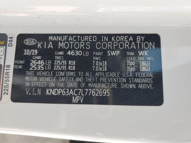 KNDP63AC7L7762695 - 2020 KIA SPORTAGE S WHITE photo 12