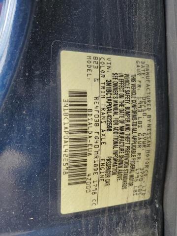 3N1BC1AP0AL422598 - 2010 NISSAN VERSA S BLUE photo 12