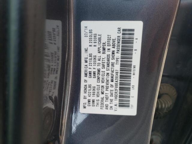 1HGCR2F89EA295467 - 2014 HONDA ACCORD EXL GRAY photo 12