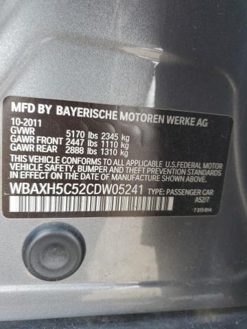 WBAXH5C52CDW05241 - 2012 BMW 528 XI GRAY photo 12