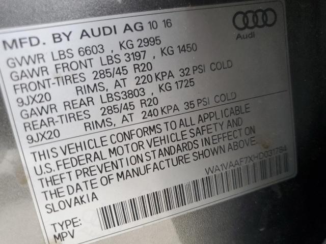 WA1VAAF7XHD031784 - 2017 AUDI Q7 PRESTIGE 灰色 照片 13