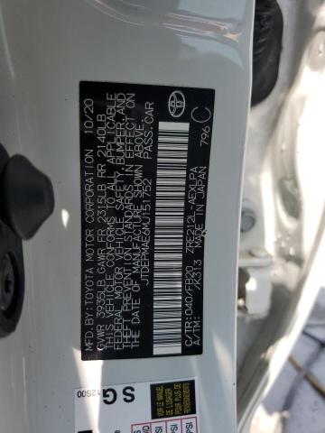 JTDEPMAE6MJ151752 - 2021 TOYOTA COROLLA LE 白色 照片 12