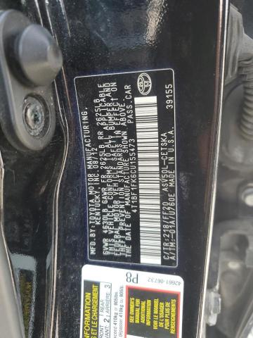 4T1BF1FK6CU155473 - 2012 TOYOTA CAMRY BASE BLACK photo 12