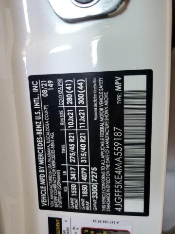 4JGFF5KE4MA559187 - 2021 MERCEDES-BENZ GLS 450 4MATIC WHITE photo 13