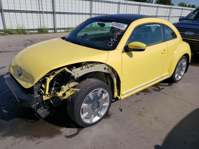 3VWJX7ATXCM651166 - 2012 VOLKSWAGEN BEETLE YELLOW photo 1