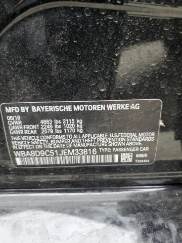 WBA8D9C51JEM33816 - 2018 BMW 330 XI BLACK photo 12