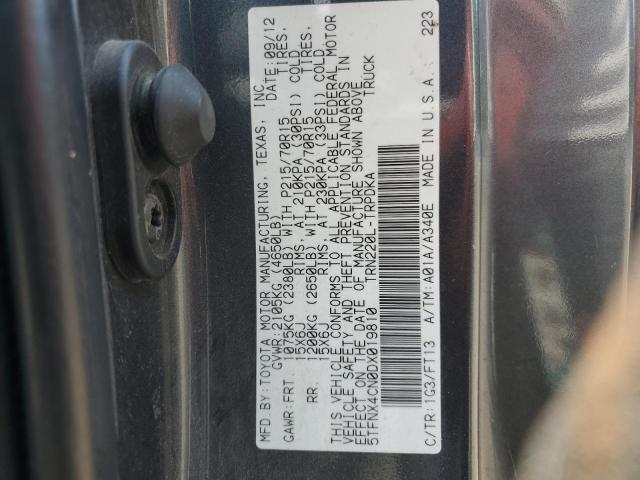 5TFNX4CN0DX019810 - 2013 TOYOTA TACOMA 石墨色 照片 12