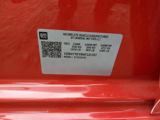 1GB4YTEY6NF131727 - 2022 CHEVROLET SILVERADO K3500 LT RED photo 12