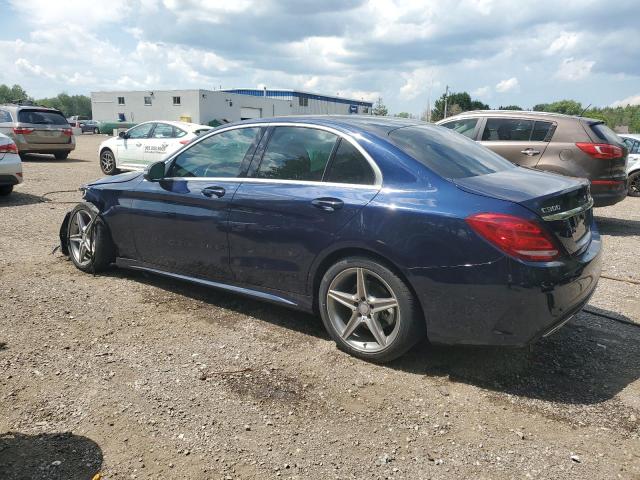 55SWF4KB3HU188734 - 2017 MERCEDES-BENZ C 300 4MATIC BLUE photo 2