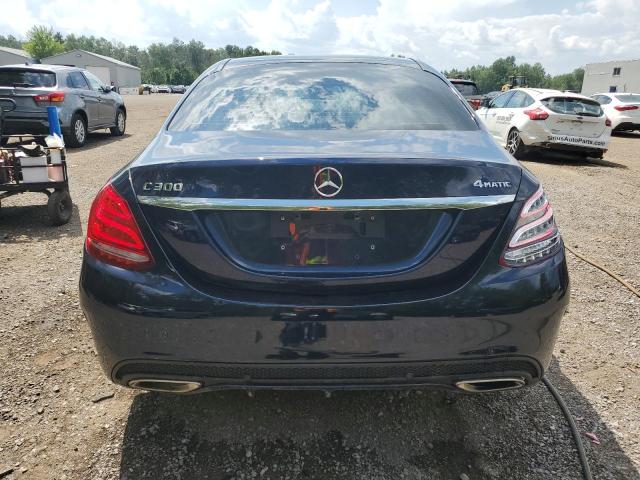 55SWF4KB3HU188734 - 2017 MERCEDES-BENZ C 300 4MATIC BLUE photo 6