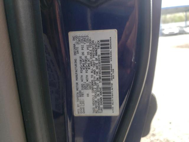 5TBBT441X1S163370 - 2001 TOYOTA TUNDRA ACCESS CAB BLUE photo 12