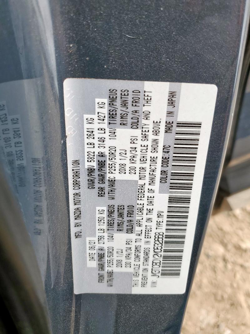 JM3TCBDY2M0532668 - 2021 MAZDA CX-9 GRAND TOURING GRAY photo 13