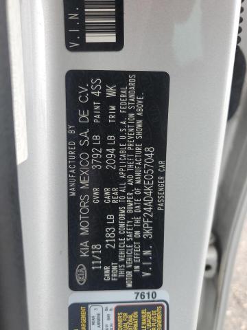 3KPF24AD4KE057048 - 2019 KIA FORTE FE 银色 照片 12