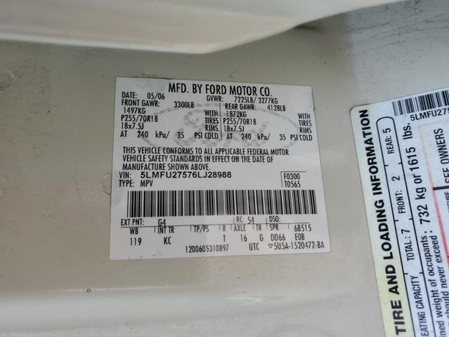 5LMFU27576LJ28988 - 2006 LINCOLN NAVIGATOR WHITE photo 13