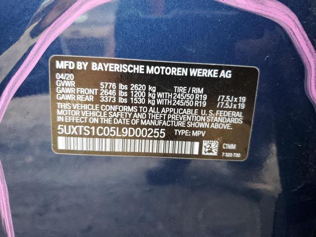 5UXTS1C05L9D00255 - 2020 BMW X3 XDRIVE30E BLUE photo 14