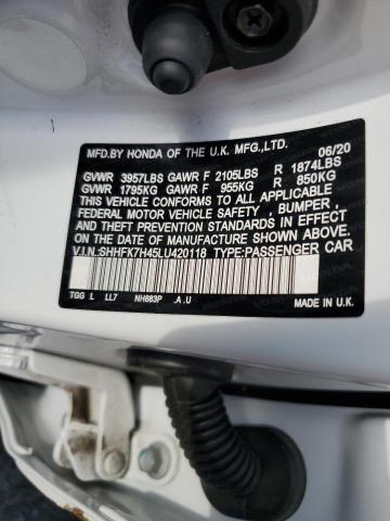 SHHFK7H45LU420118 - 2020 HONDA CIVIC SPORT 白色 照片 12