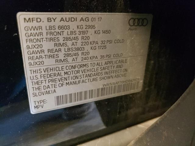 WA1VAAF70HD042924 - 2017 AUDI Q7 PRESTIGE BLUE photo 13