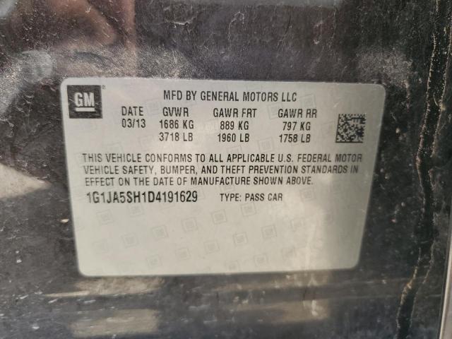 1G1JA5SH1D4191629 - 2013 CHEVROLET SONIC LS BLACK photo 12