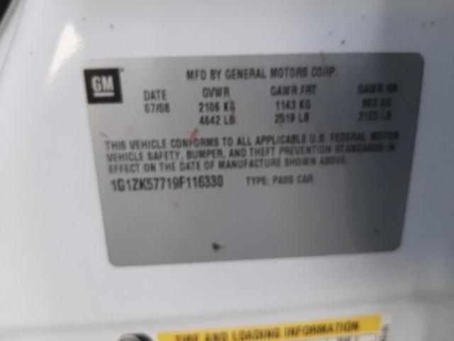 1G1ZK57719F116330 - 2009 CHEVROLET MALIBU LTZ Ağ foto 10