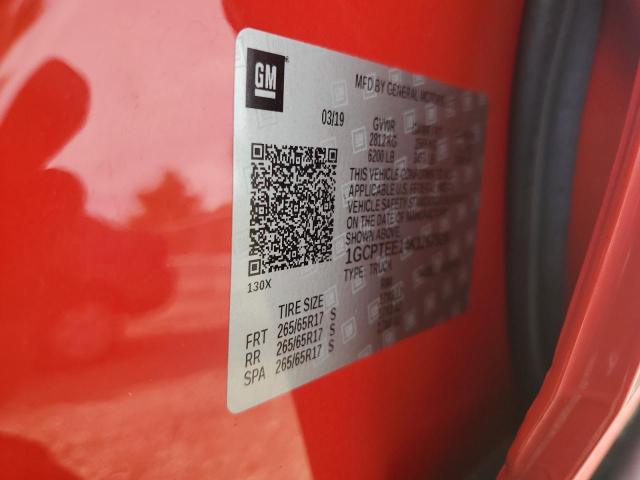 1GCPTEE14K1267529 - 2019 CHEVROLET COLORADO ZR2 RED photo 12