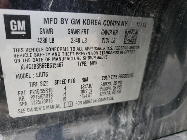 KL4CJBSB6EB615467 - 2014 BUICK ENCORE CONVENIENCE 黑色 照片 12