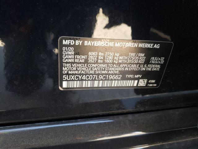 5UXCY4C07L9C19662 - 2020 BMW X6 SDRIVE 40I BLACK photo 14