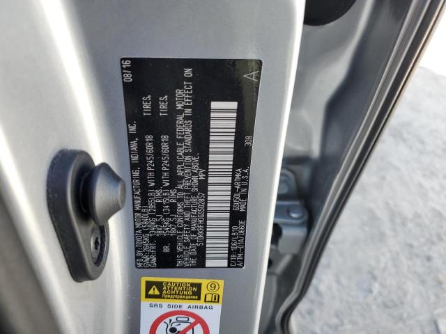 5TDKKRFH0GS502857 - 2016 TOYOTA HIGHLANDER XLE Արծաթագույն լուսանկար 14