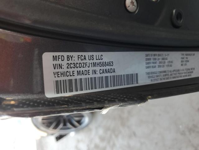 2C3CDZFJ1MH568463 - 2021 DODGE CHALLENGER R/T SCAT PACK CHARCOAL photo 12