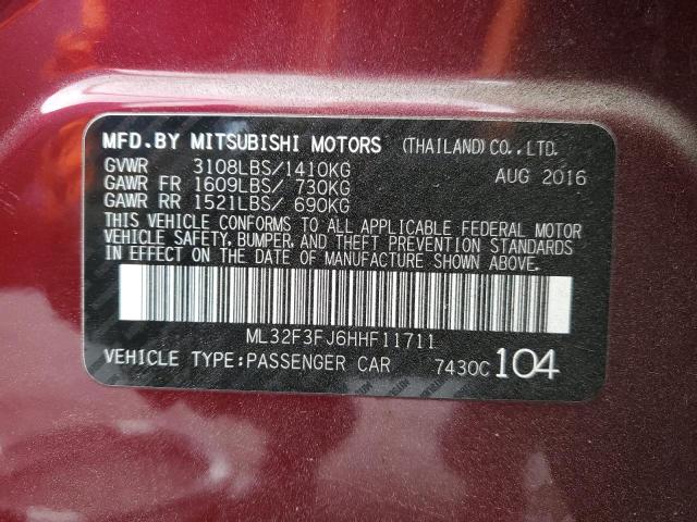 ML32F3FJ6HHF11711 - 2017 MITSUBISHI MIRAGE G4 ES BURGUNDY photo 20